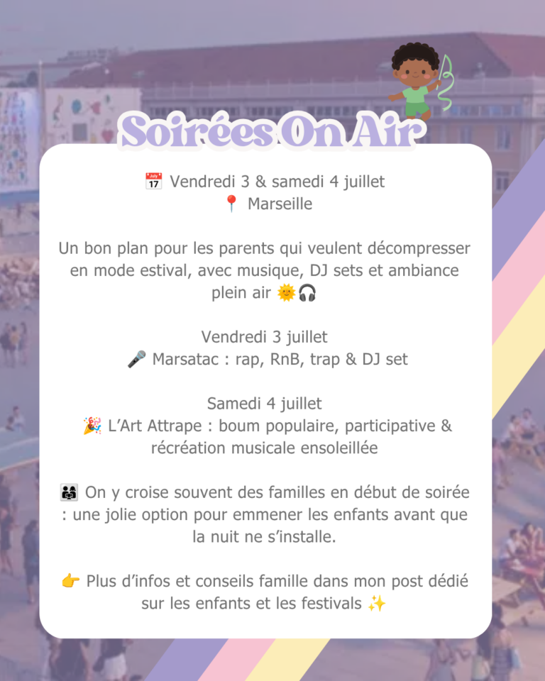 Que faire à Marseille avec des enfants ce week-end ? Les sorties famille des 4 et 5 juillet 2026