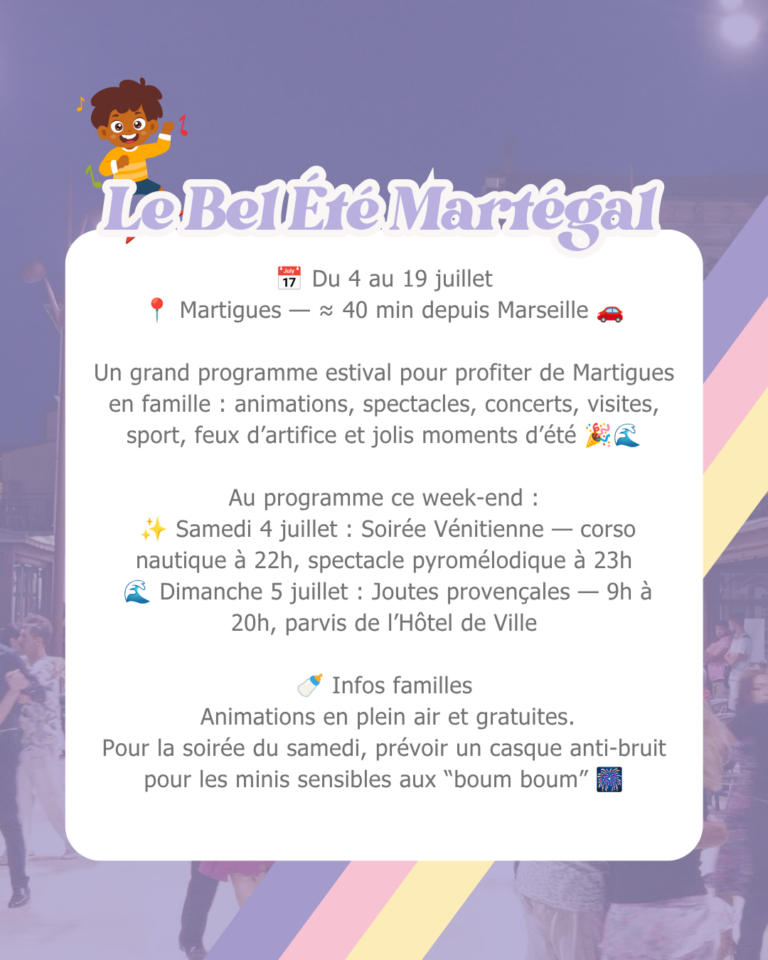Que faire à Marseille avec des enfants ce week-end ? Les sorties famille des 4 et 5 juillet 2026
