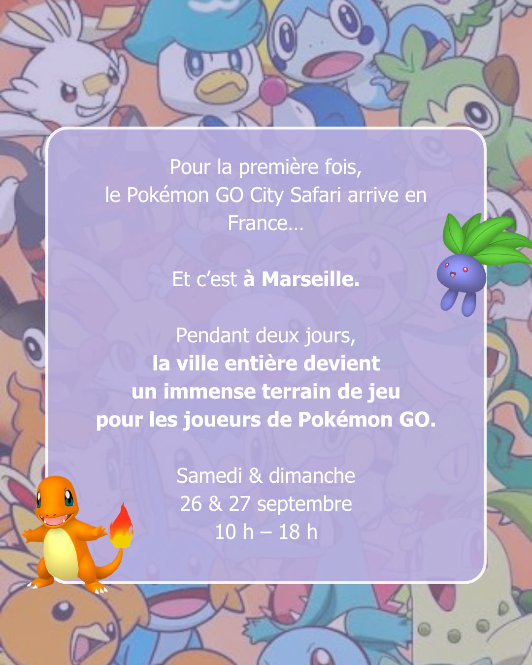 Pokémon GO City Safari Marseille 2026 : dates, Pokémon, prix et programme
