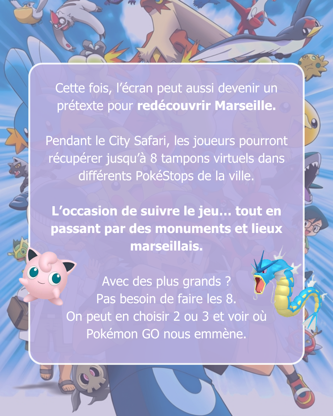 Pokémon GO City Safari Marseille 2026 : dates, Pokémon, prix et programme